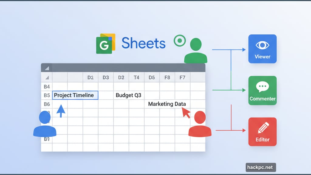 Multiple people work on same document simultaneously with permissions