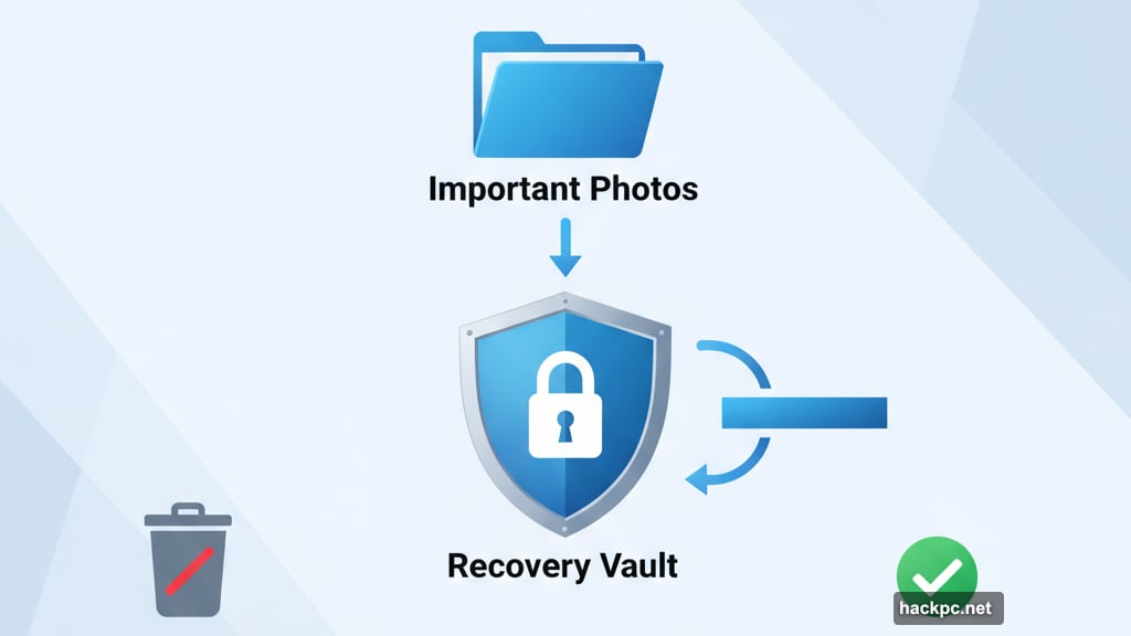 Recovery Vault feature protects important photos from future deletion