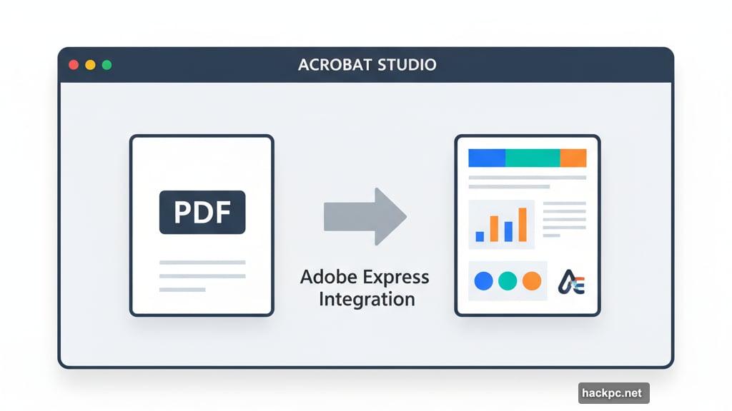 Adobe Express built directly into Acrobat Studio for PDF design