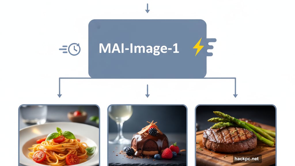 MAI-Image-1 excels at food photography and sophisticated lighting effects