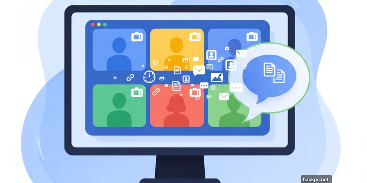 Google Meet video call merging with Chat messaging integration