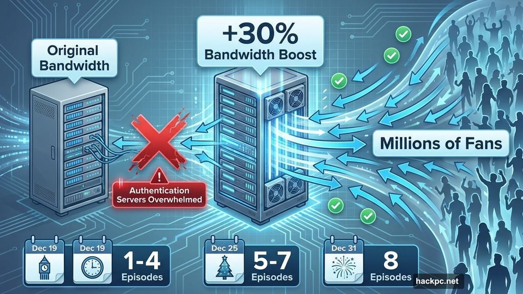Netflix boosted bandwidth thirty percent but underestimated simultaneous streaming demand