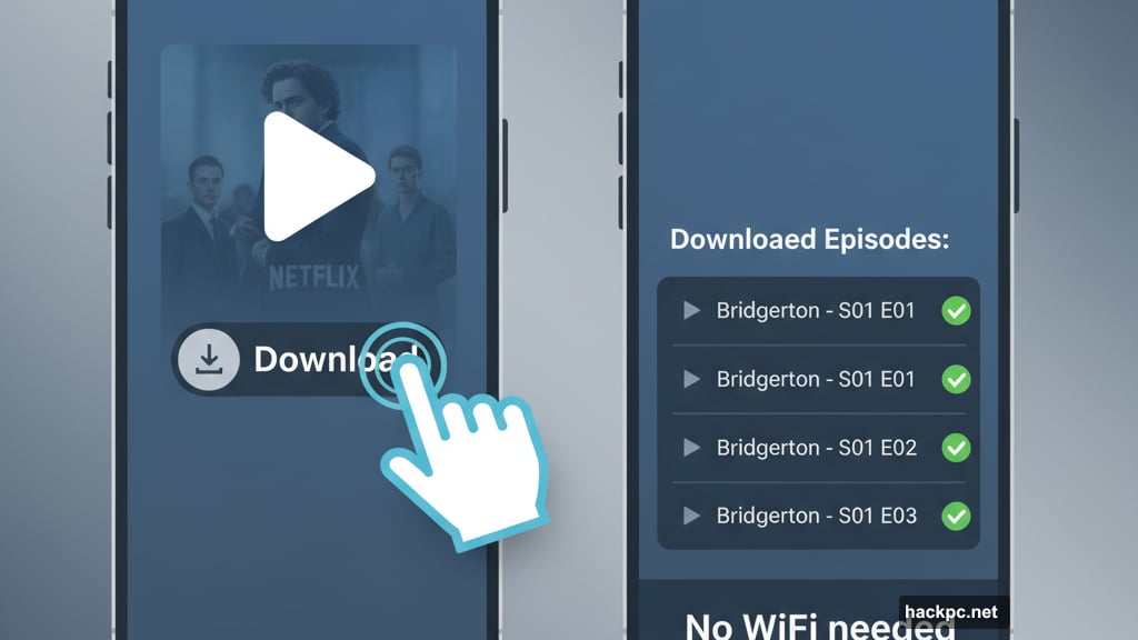 Netflix download button sits right below Play on mobile devices