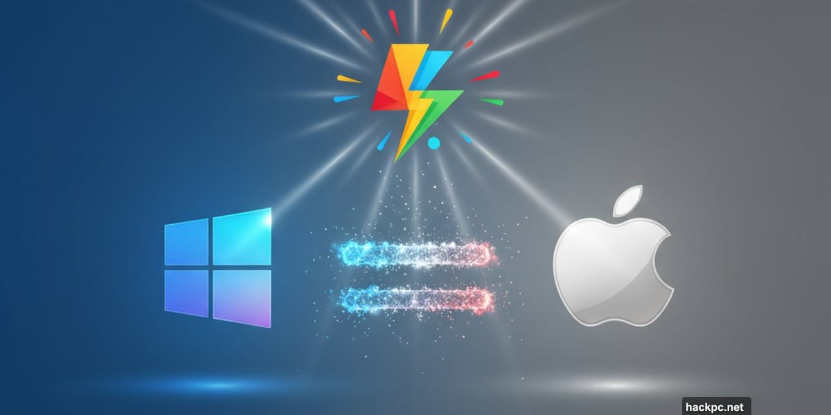 Raycast logo bridging Windows and Mac platforms showing cross-platform availability