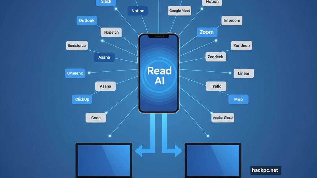 Read AI integrates with Gmail Outlook Slack HubSpot Notion and more