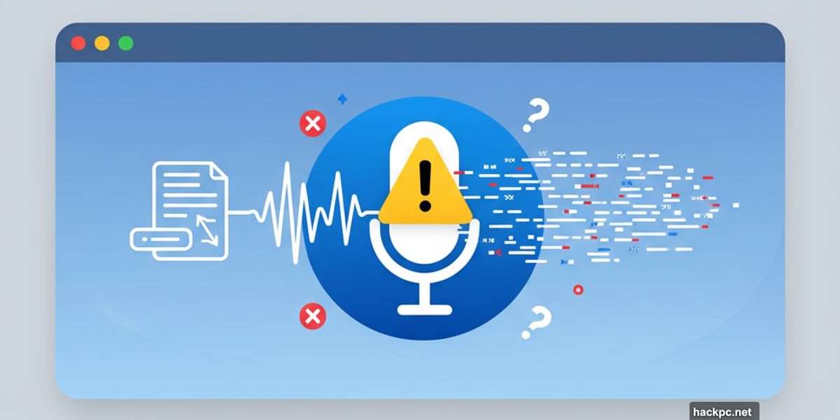 Speechify microphone icon with warning symbol and error indicators