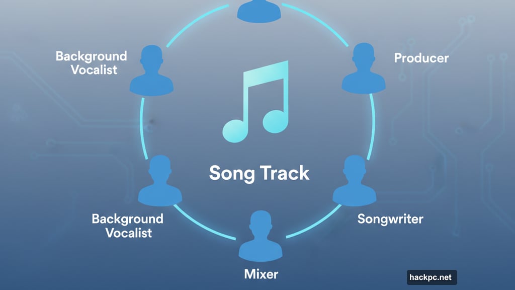 Spotify shows producers engineers songwriters and background vocalists who shaped tracks