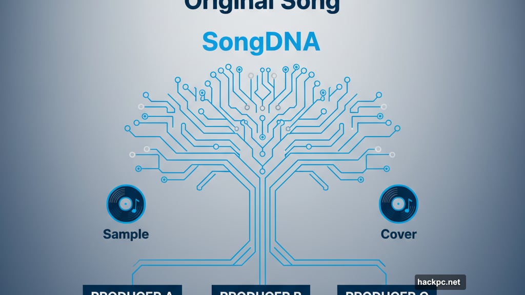 SongDNA feature shows samples covers and collaborations like a family tree