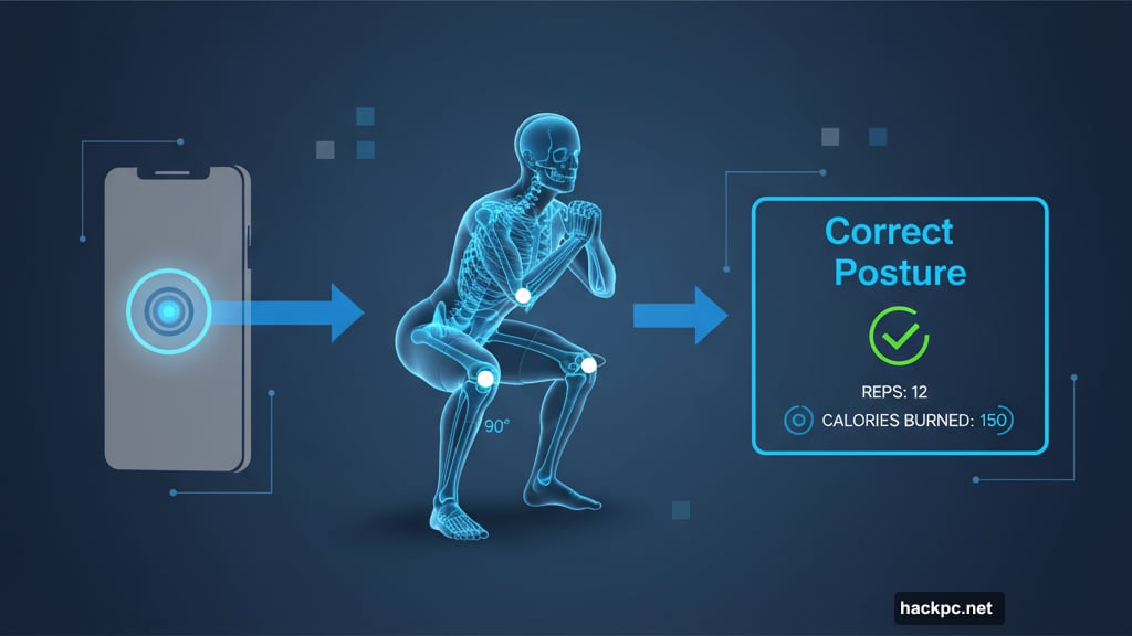 AI watches movements through smartphone camera and corrects form in real time