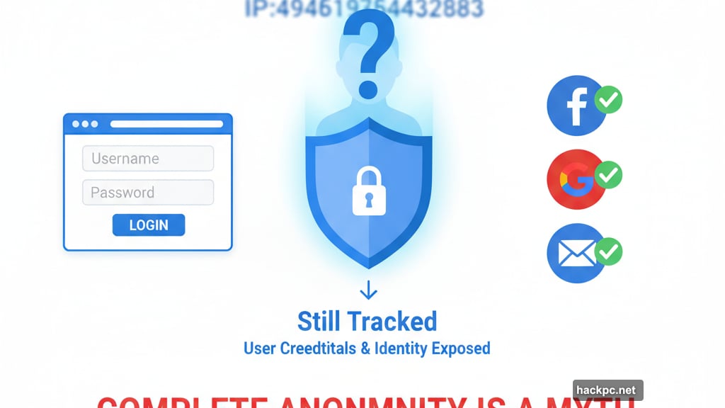 VPN masks location not presence when logged into accounts