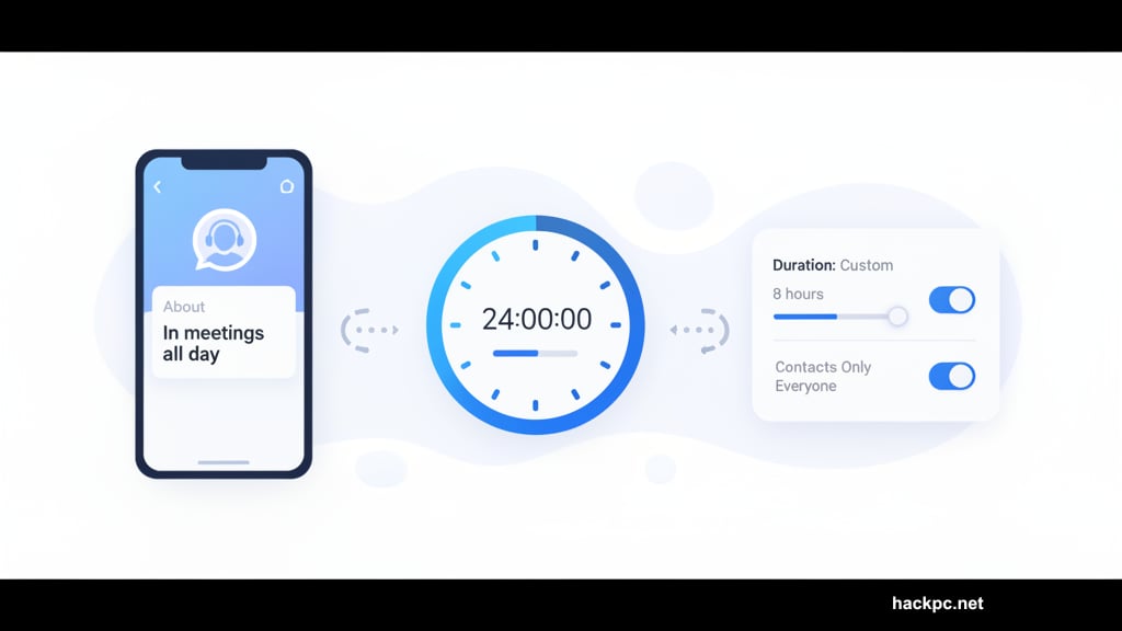 About message disappears after 24 hours with customizable timing controls