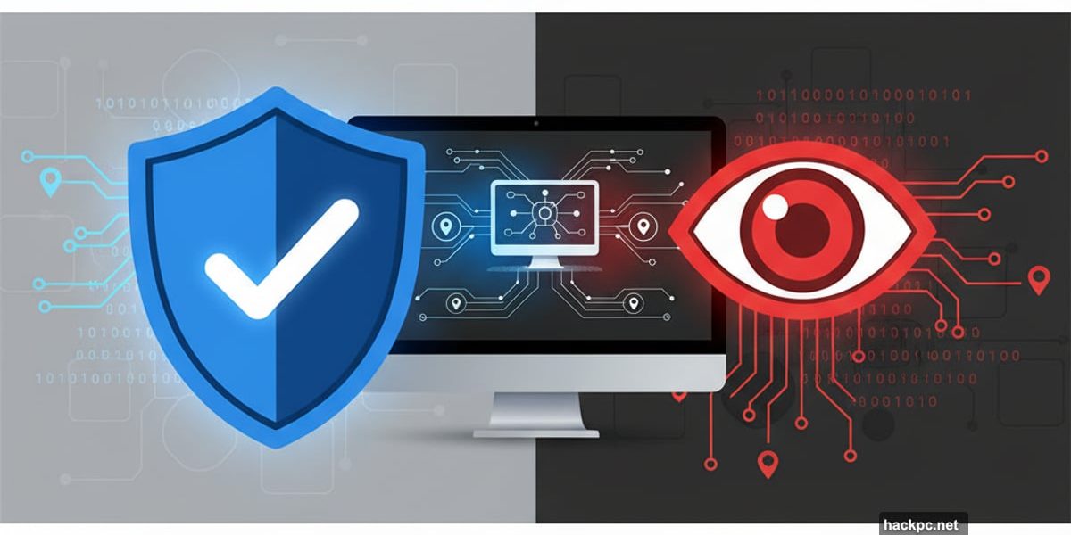 Shield protecting computer split against eye tracking data streams