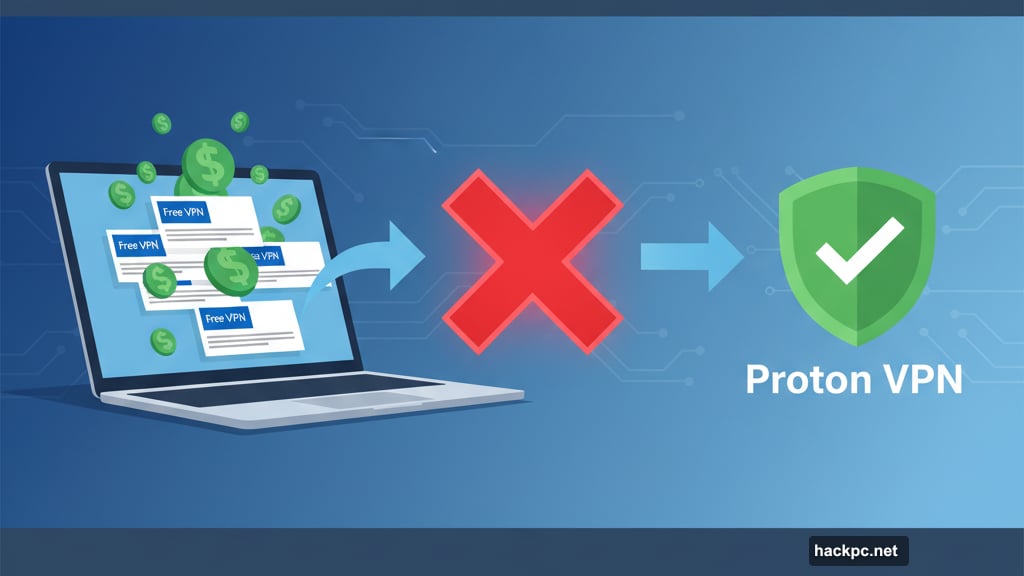 Free VPNs sell browsing data while Proton VPN protects privacy