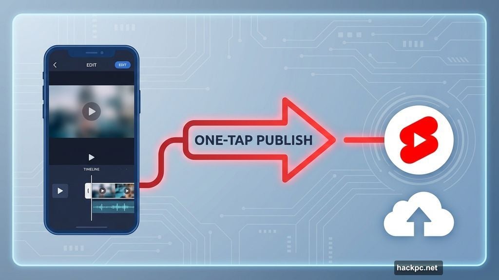 Direct publishing from Premiere mobile to YouTube Shorts without exports