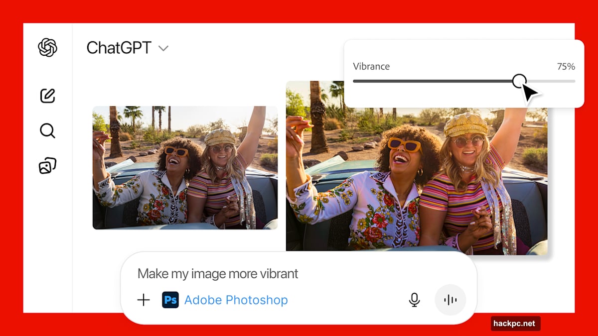 ChatGPT accesses Photoshop Acrobat Adobe Express through MCP server integration