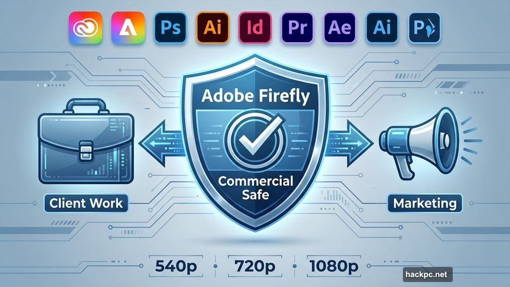 Adobe Firefly guarantees commercial safety for professional video creation
