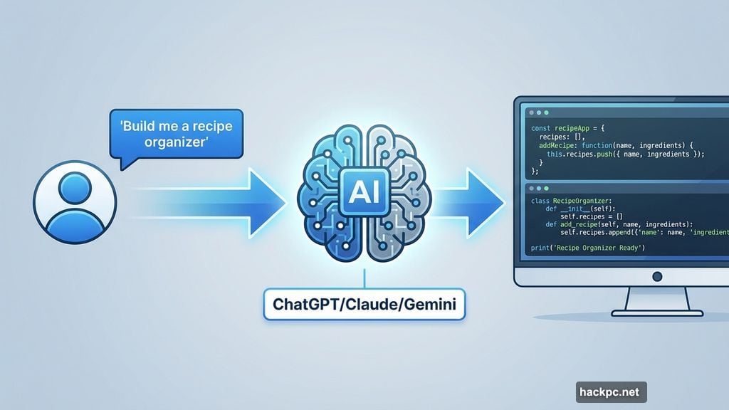 AI generates code from plain English text prompts automatically