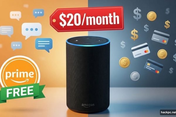 Amazon Echo speaker with price tag showing Prime free versus paid subscription
