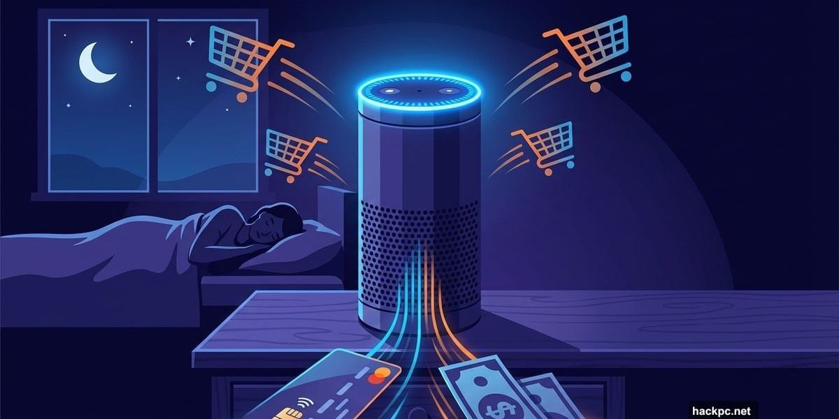 Amazon Echo device automatically launching shopping carts while owner sleeps