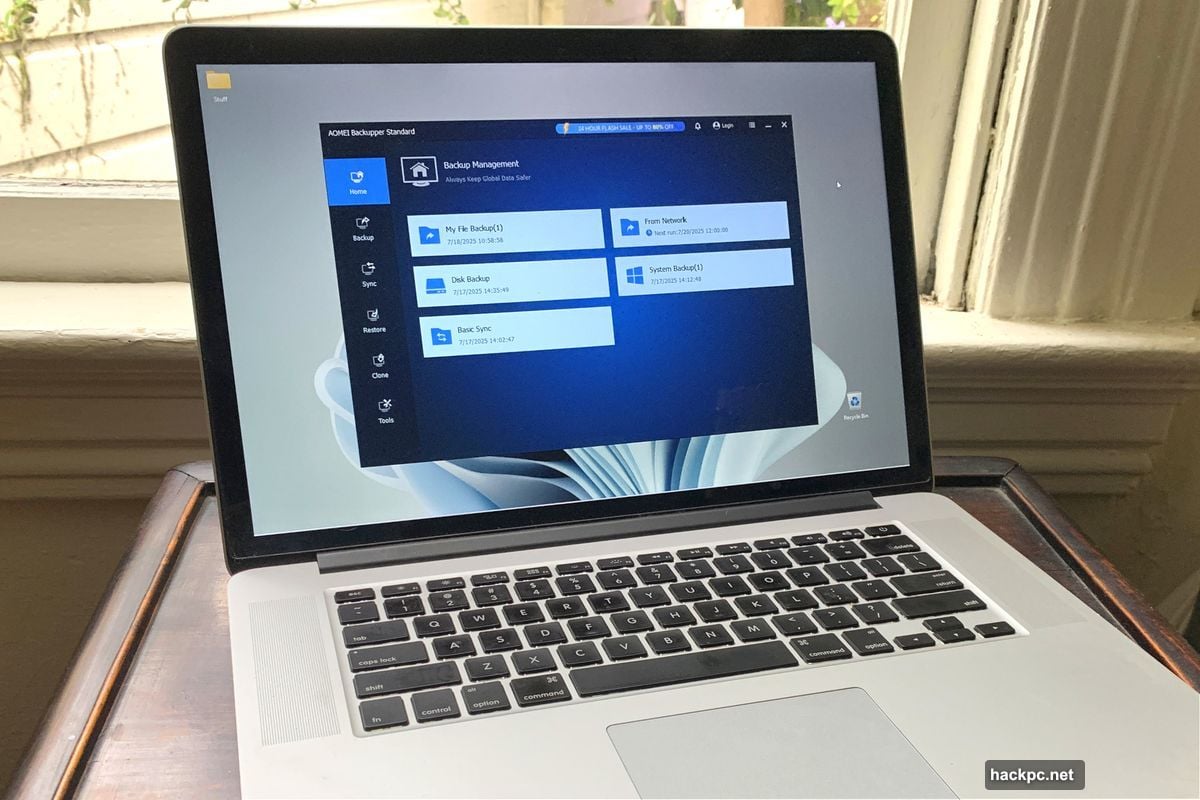 Backupper Standard backs up files and creates system images