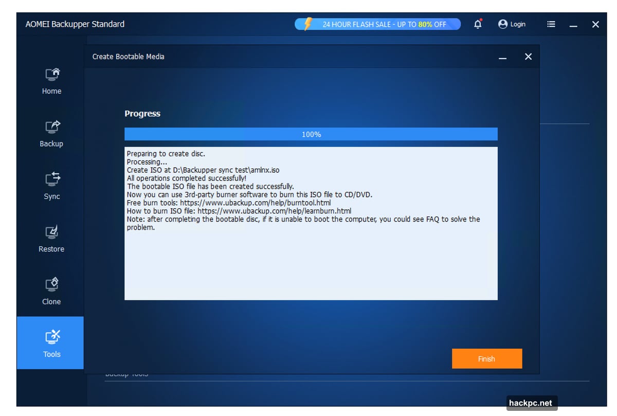 Rufus utility creates recovery media from Backupper ISO files