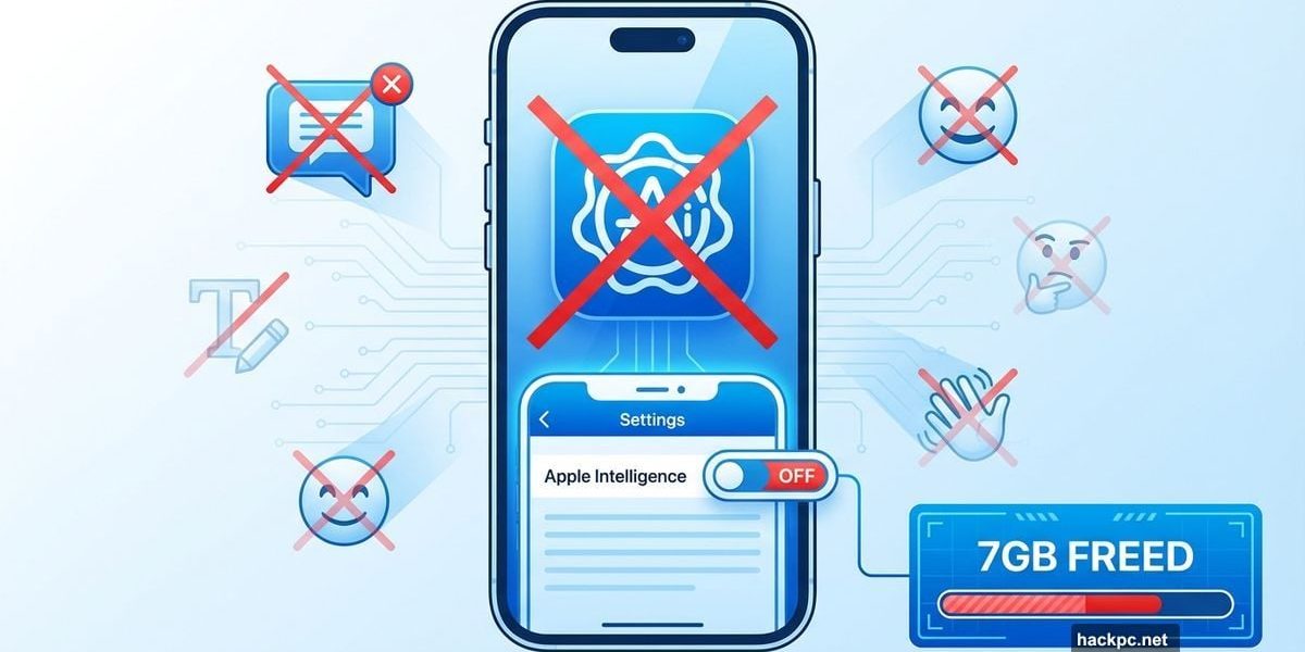 iPhone with Apple Intelligence being disabled showing toggle switch turned off