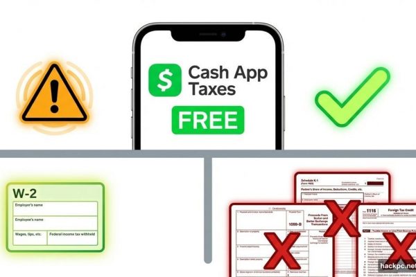 Cash App Taxes phone showing free tag with limitations