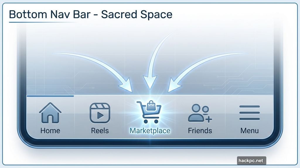 Marketplace moving to Facebook's bottom navigation bar prime real estate