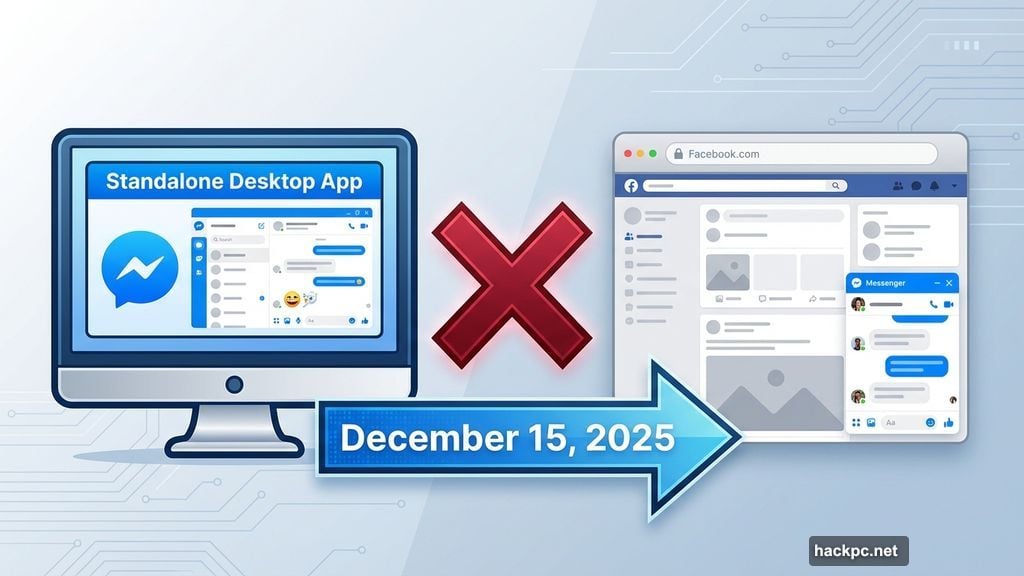 Meta officially killed the standalone desktop app on December 15