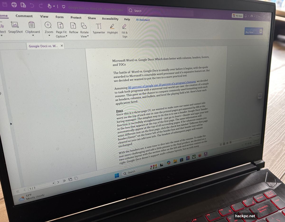 Foxit borrowed ribbon design from Microsoft Office for familiar navigation