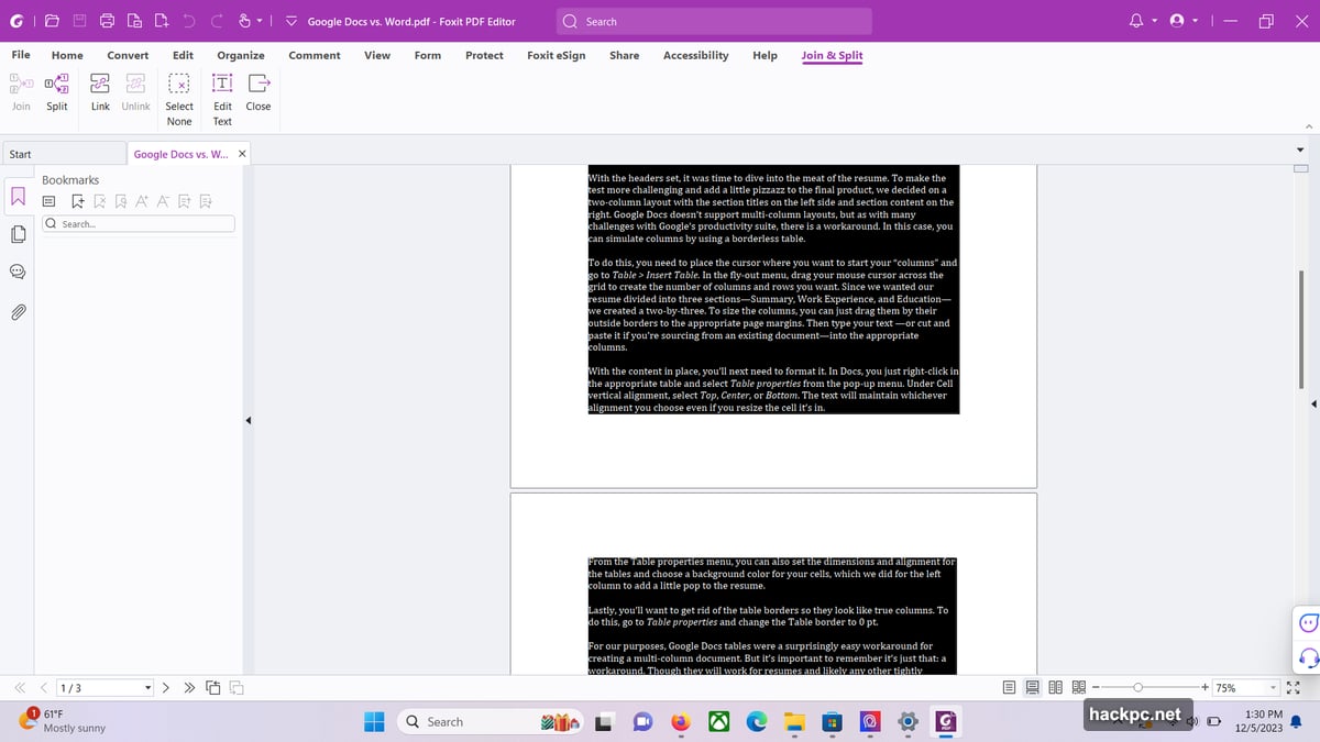 Foxit converts Microsoft Office files and scans to PDF format