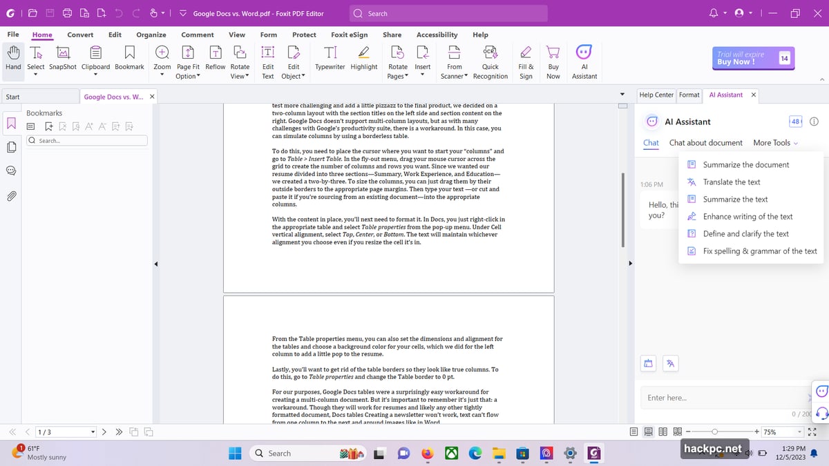 Comment tools and Foxit Cloud integration enable document collaboration