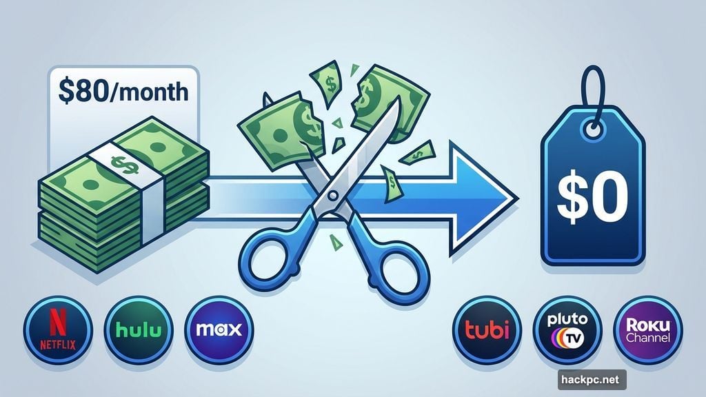 Free streaming services cut cable bills from eighty dollars to zero