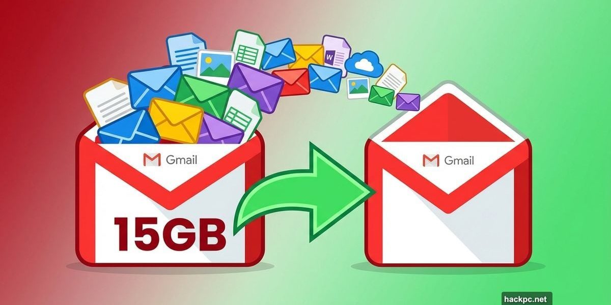 Gmail storage full envelope transferring emails to second empty account