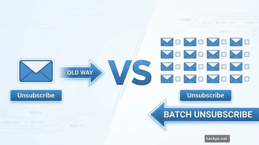 Gmail batch unsubscribe versus one-by-one newsletter removal process