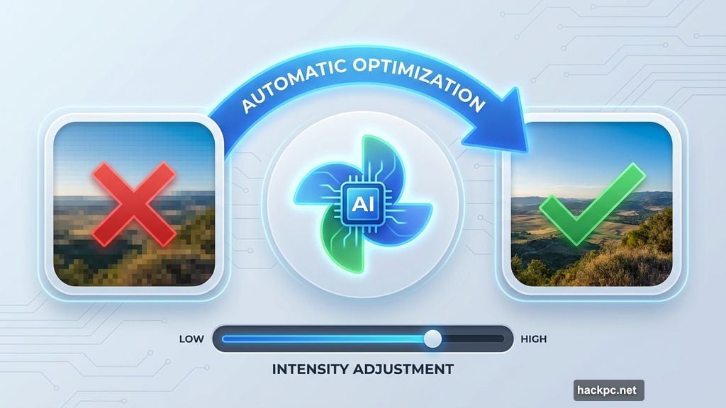 Google Photos AI analyzes and applies corrections automatically
