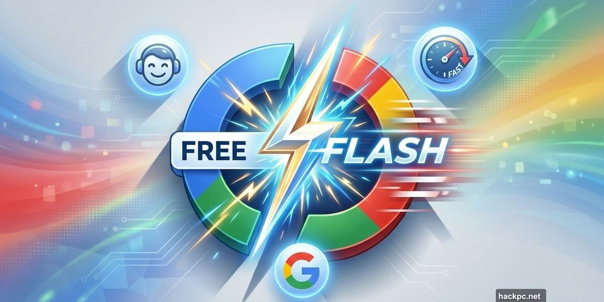 Google Gemini 3 Flash logo with lightning bolt and free badge