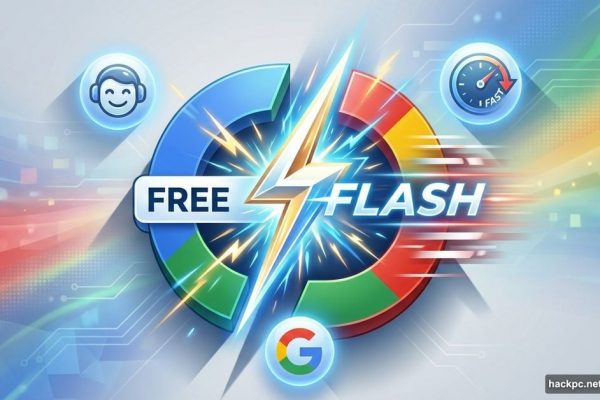 Google Gemini 3 Flash logo with lightning bolt and free badge