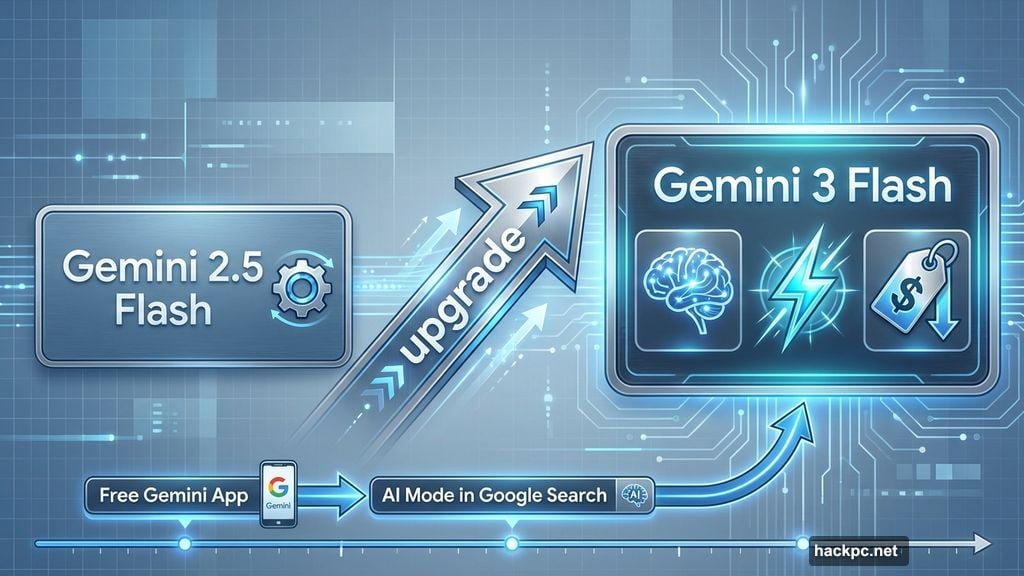 Gemini 3 Flash replaces 2.5 Flash in free app with Pro-grade reasoning