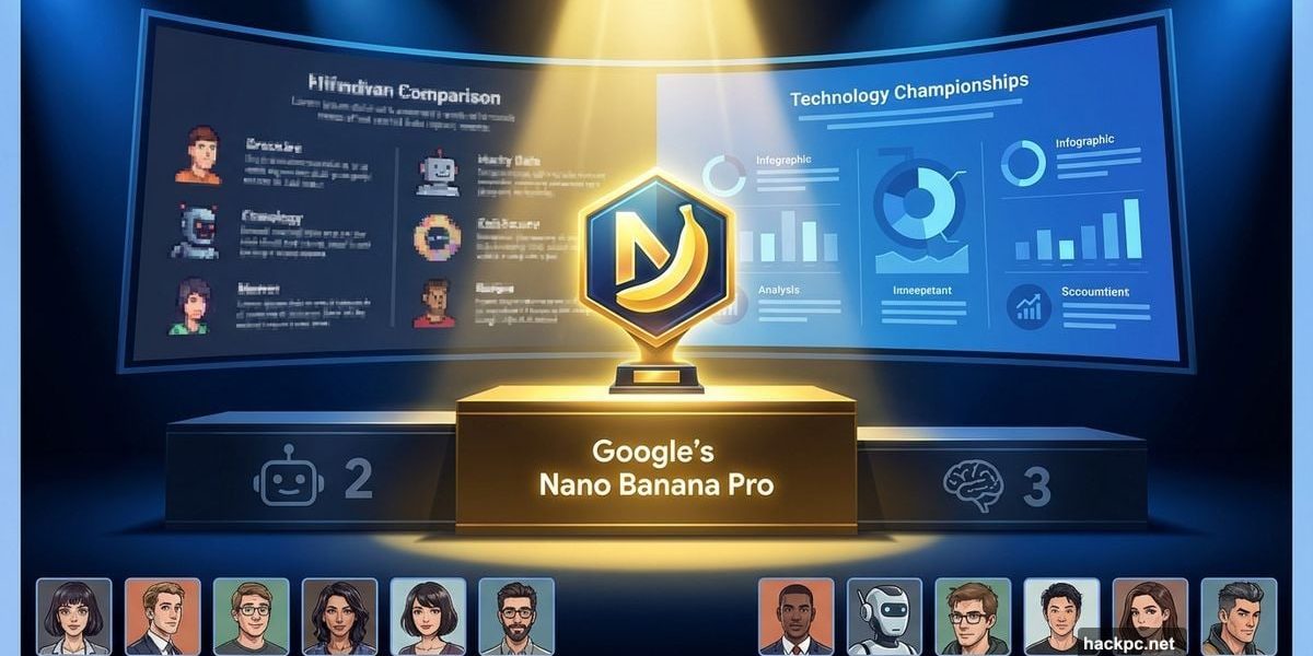 Google Nano Banana Pro on winner podium above competing AI image generators