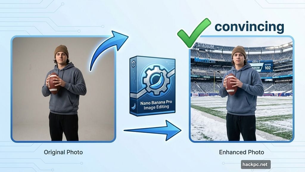 Background changes work brilliantly transforming casual snapshots into professional images
