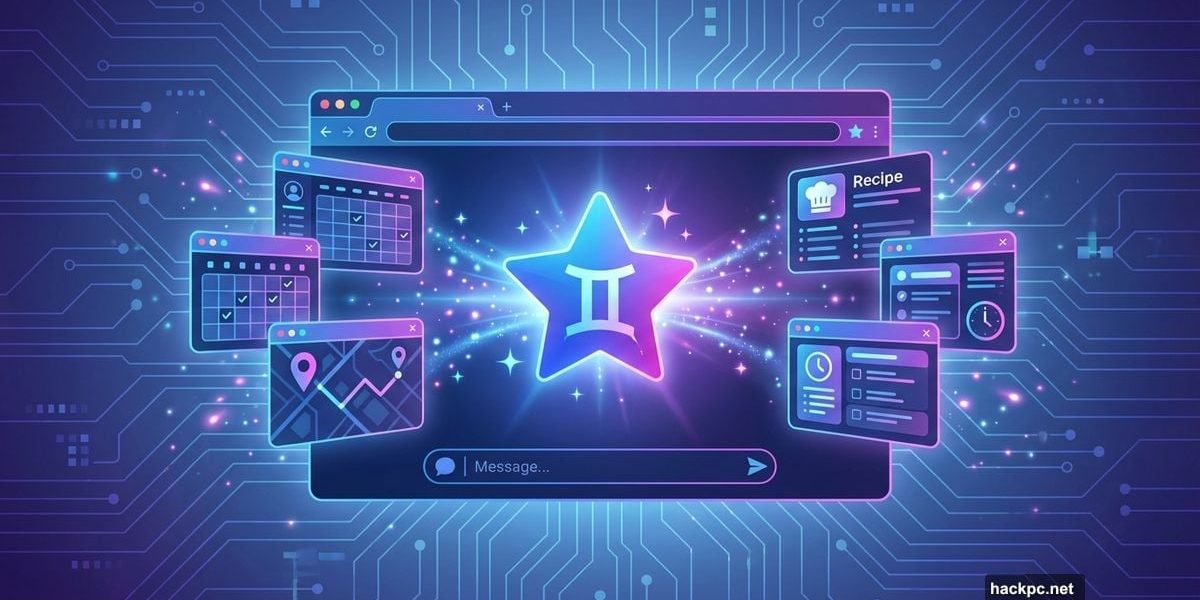 Google Disco browser with Gemini AI generating custom web apps on demand
