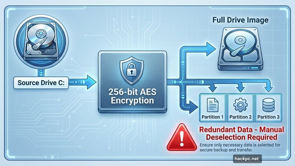 Disk imaging creates redundant backups of drive and individual partitions