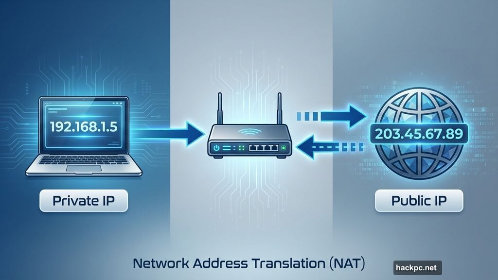 Public versus private IP addresses in home network configuration