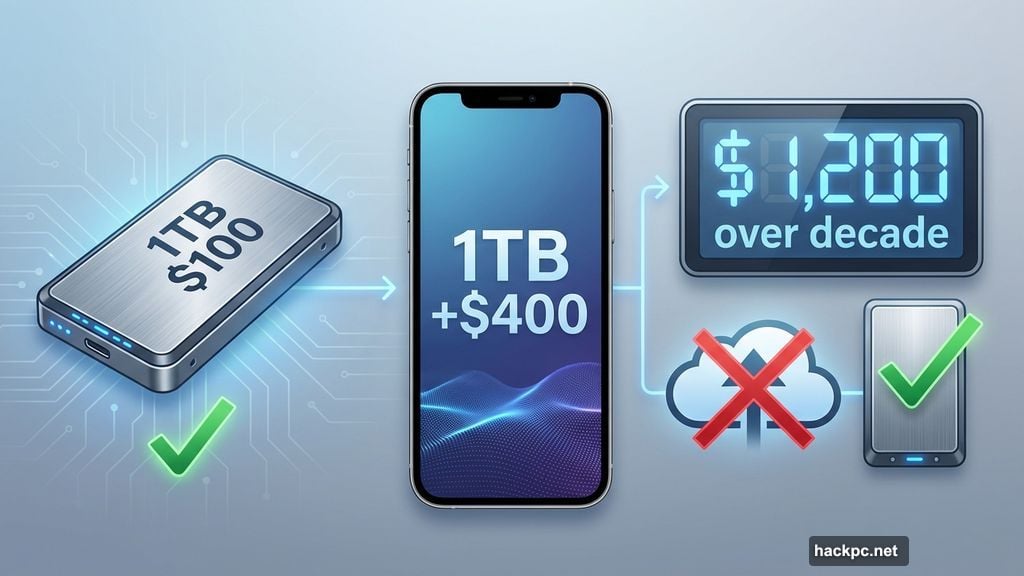 External drives cost less long-term than cloud storage subscriptions