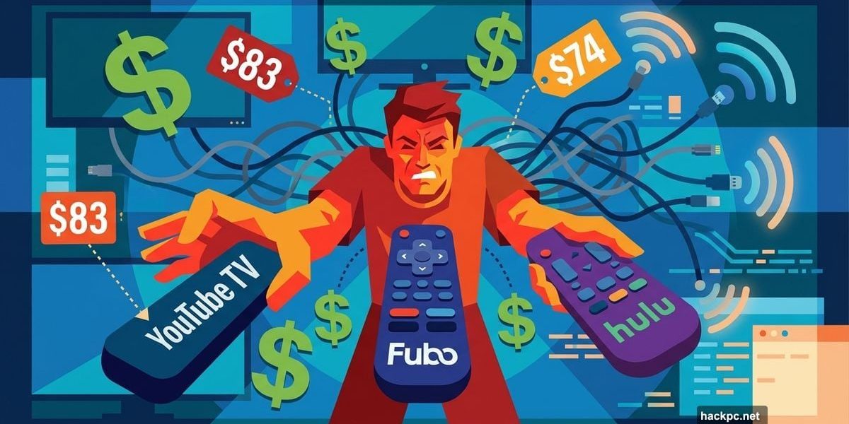 Person juggling multiple streaming remotes amid rising prices and dollar signs