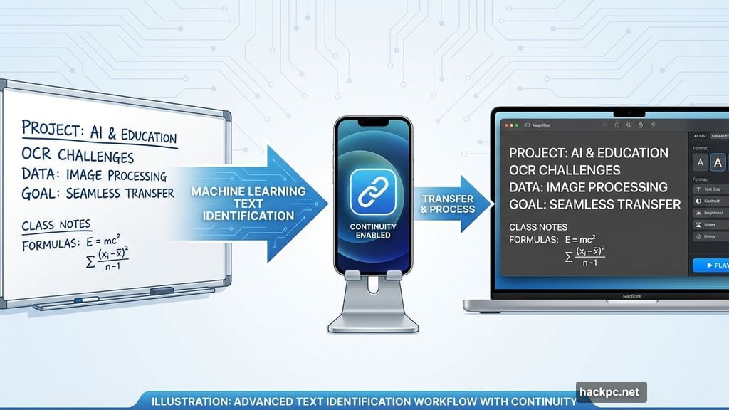 iPhone through Continuity captures distant whiteboard text for Mac