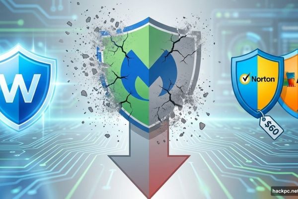 Malwarebytes logo fading while Windows Security and competitors shine