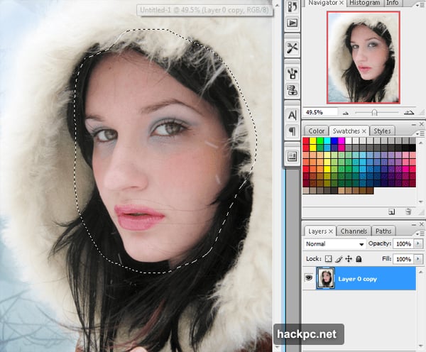 Move Hue slider to 200 for striking blue eyes