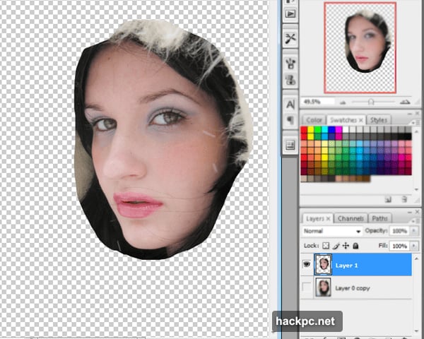 Gaussian Blur diffuses color naturally into the skin for blush